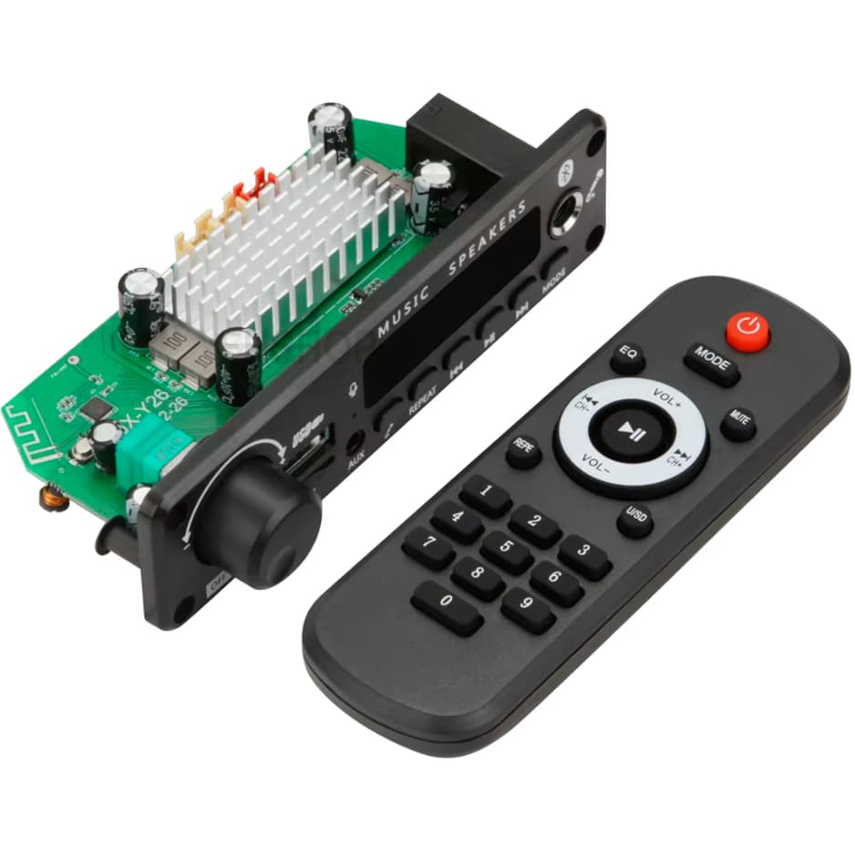 Placa Amplificador Modulo Mp3 40w 50w 160w 200w Rms Bluetooth Usb Radio Controle Microfone