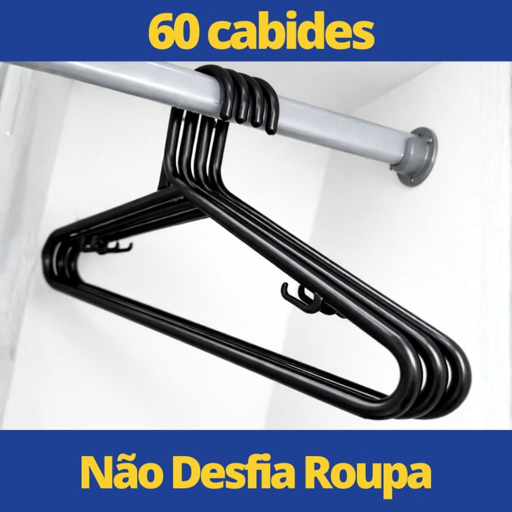 Cabide Preto adulto 60 Unidades
