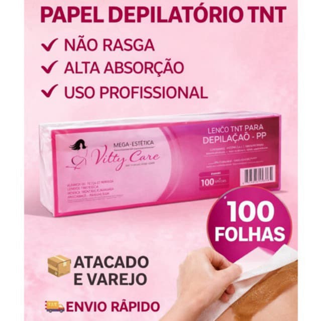 Lenço/Papel TNT para Depilação – 100 Folhas – Profissional – Não Rasga
