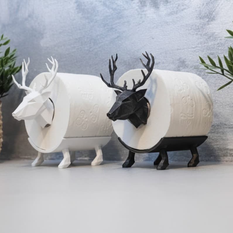 Porta Papel Higiênico De Chão Cervo Decorativo Banheiro Criativo Moderno Suporte