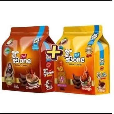 BIFINHO PRÓ BONE CÃES REFIL CHURRASCO E FRANGO 2 UN 500G