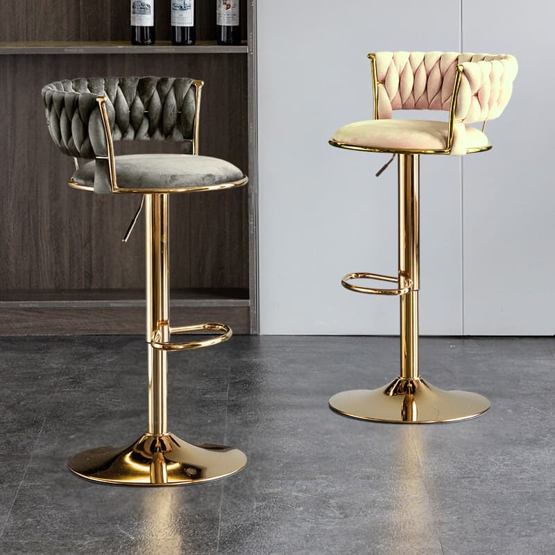 Banqueta de Luxo Ajustável Elevação Rotação  Assento Confortável Discreta para Balcão Bar Escritório banco de pés altos