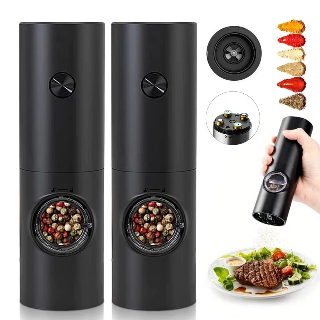 Moedor Elétrico Automático de Sal Pimenta Temperos Ajuste de Moagem