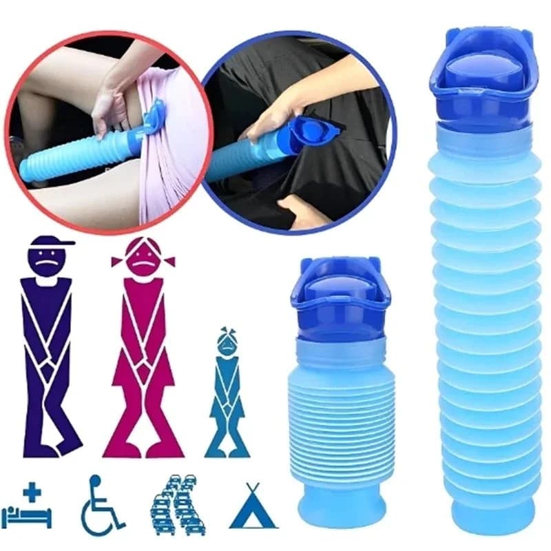 Kit Mictório Portátil Unissex 750ml Funil Feminino para Fazer Xixi em Pé Viagem e Acampamento