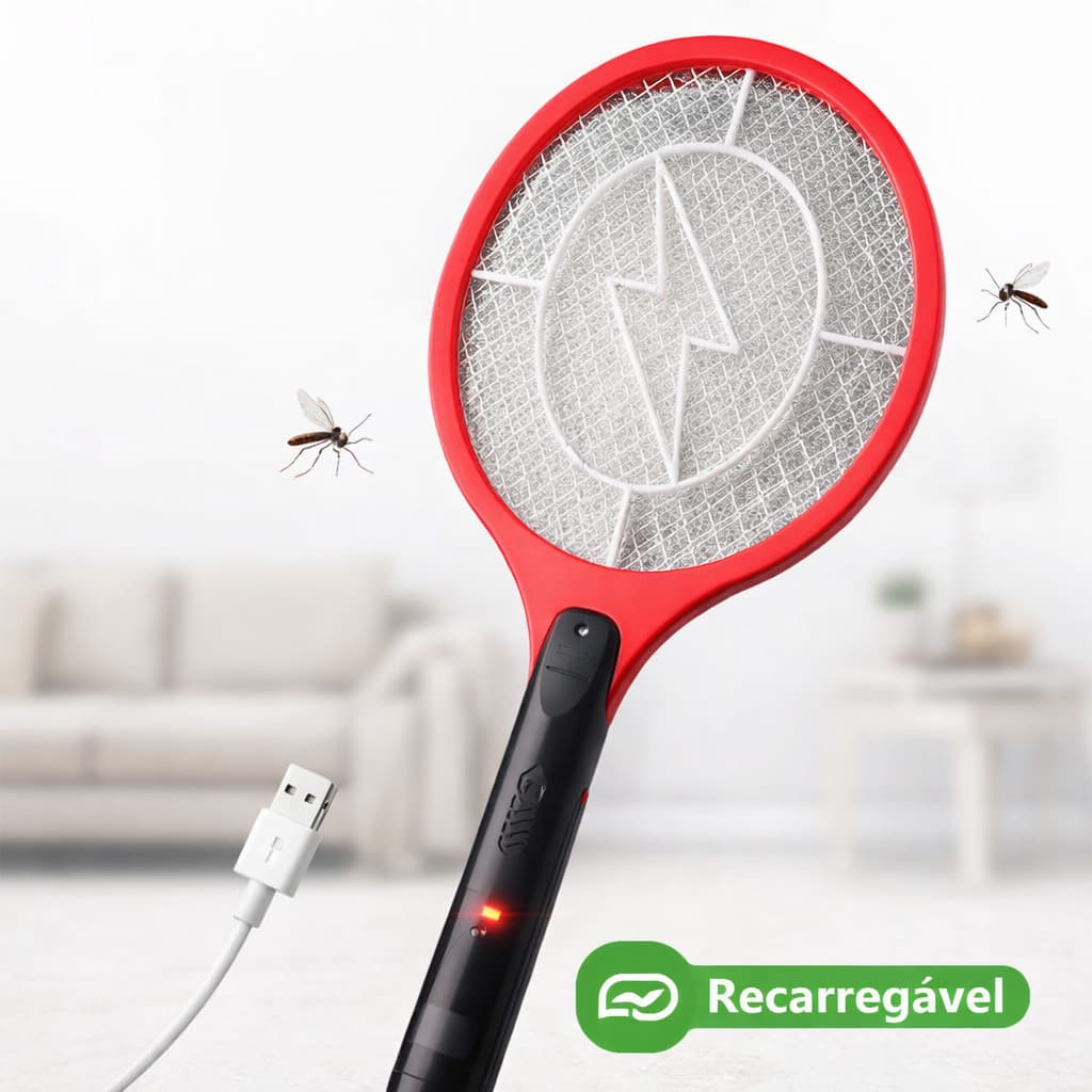 Raquete Eletrica Mata Mosquito 110V 220V - (Cores Sortidas)