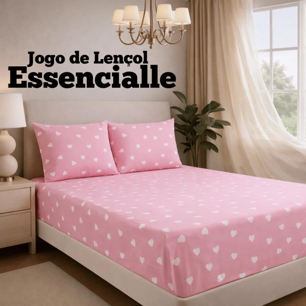 Jogo de Lençol Casal Queen King Solteiro Elástico Estampado 3 Peças Microfibra Macio Antialérgico