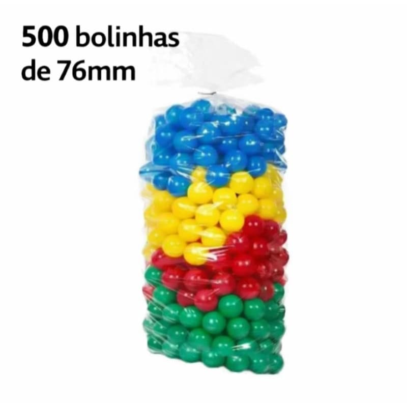 500 Bolinha Plástica Colorida Piscina Bolinha Promoção 76mm