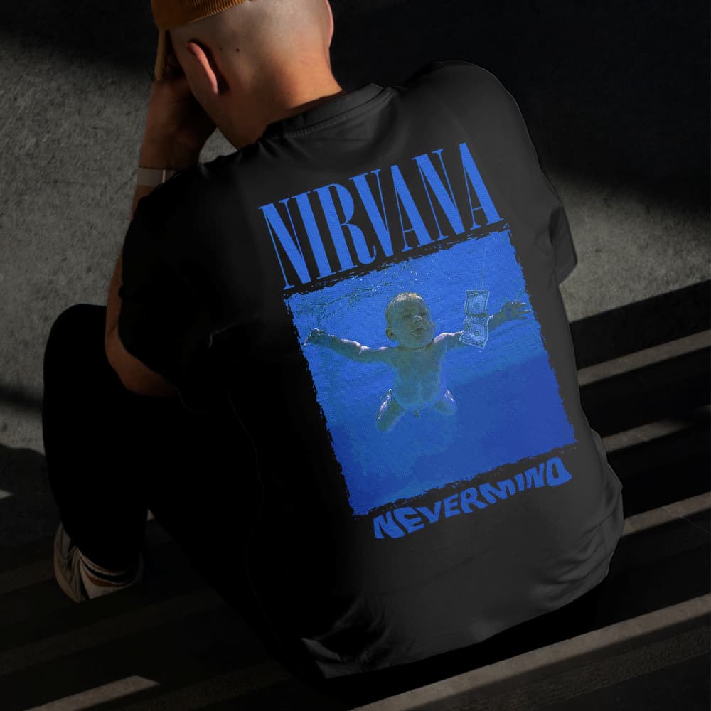 Camiseta Masculina Estampada Nirvana Bebê 100% Algodão Estilo Conforto Diário Do Tamanho P ao GG