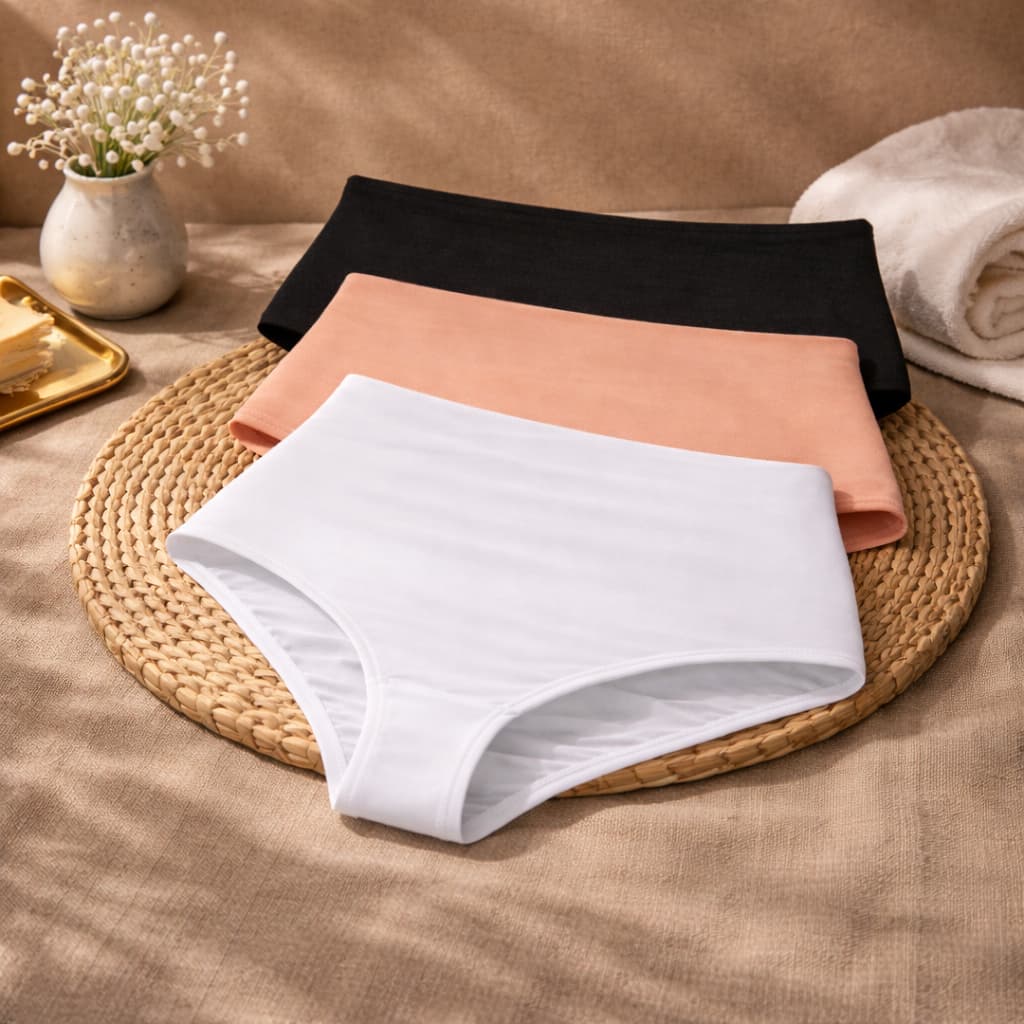 Kit 3 Calcinhas Feminina Plus Size Modeladora Cós Alto Fio Duplo Cintura Alta Microfibra Conforto