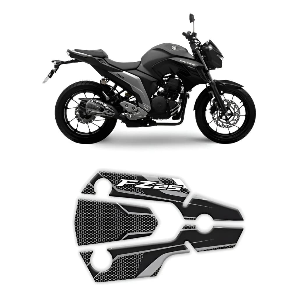 Adesivo Protetor Escapamento Moto Yamaha Fazer Fz25 Resinado Preto