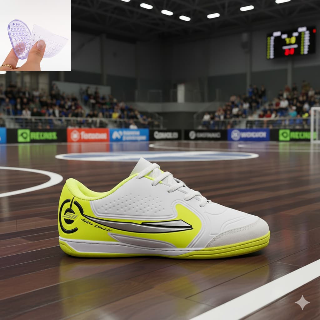 Chuteira Futsal Salão PROFISSIONAL colada e costura Bumb Oferta unica Quadra salão envio full