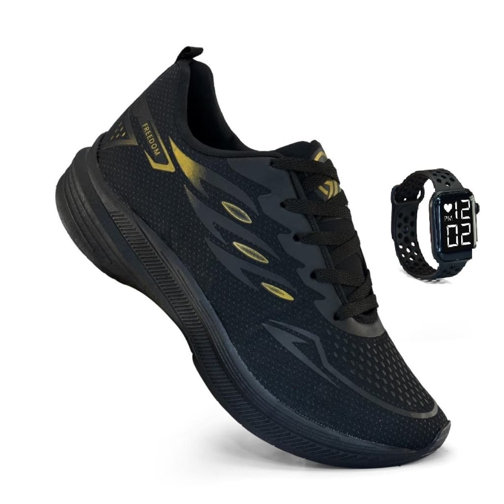 Tenis Masculino  + Relogio  Esportivo Caminhada Corrida Treino Versatil Macio e Leve Promoção