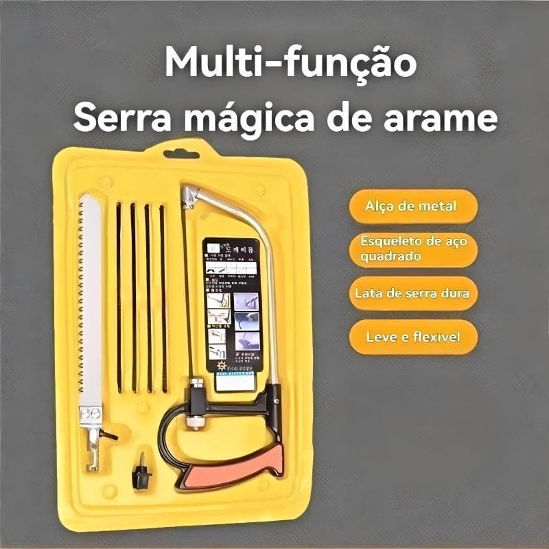 Kit Arco de Serra com Lâminas Diamantadas e Tico-Tico | Serrote Multifuncional para Corte de Madeira e Metal