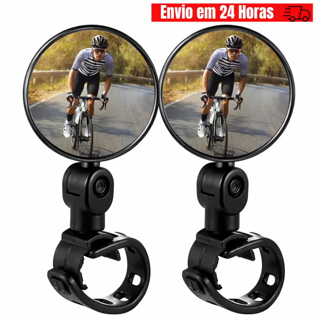 Espelho Retrovisor De Bicicleta Guidão Universal Ciclismo Bike 360º Redondo Visão Convexo