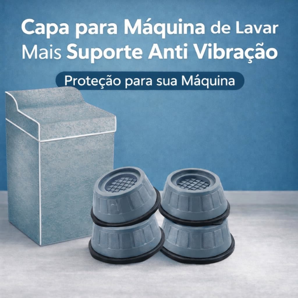 Capa de Máquina de Lavar Premium Com Pés Anti Vibração Impermeável Várias Marcas e Modelos