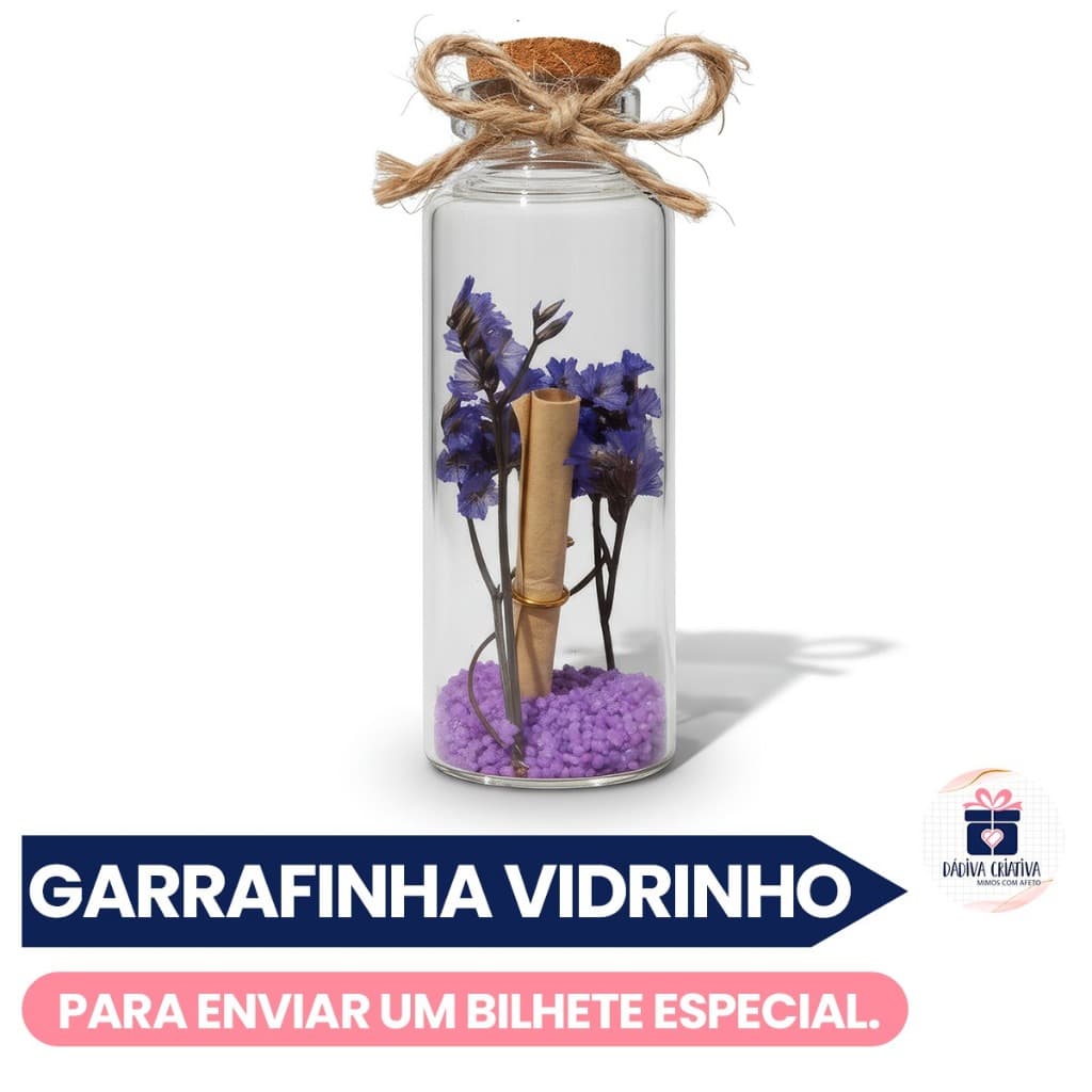 Garrafinha Vidrinho para Mensagem