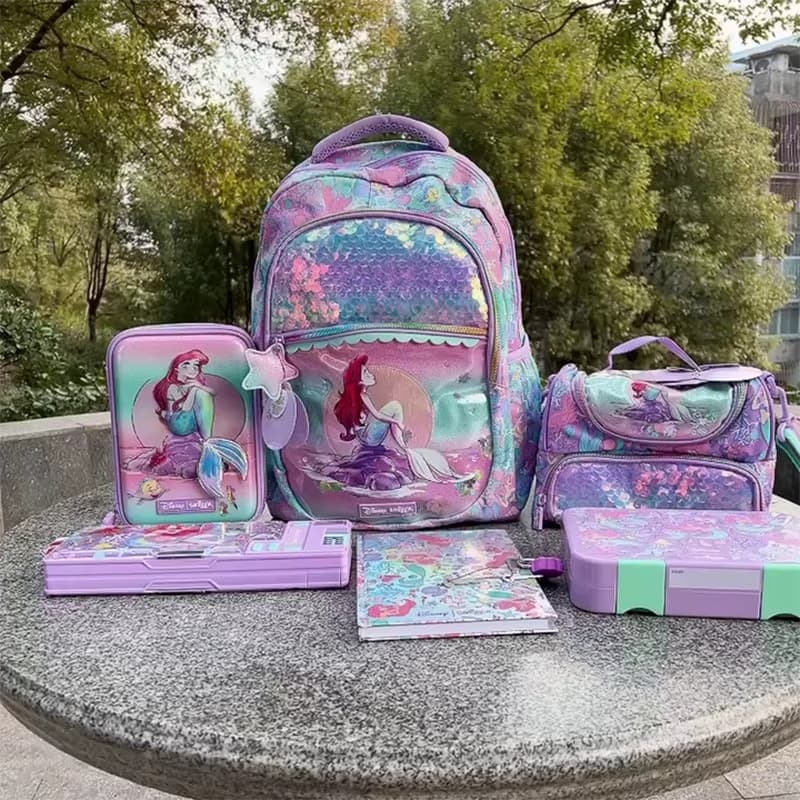 Kit Lancheira Térmica + Bento Box Ariel Disney Lilás Princesa Ariel Disney - Direto dos EUA