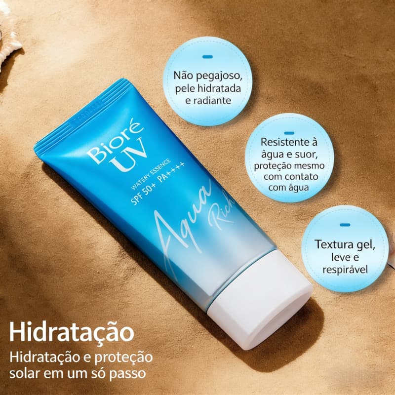 Proteção Máxima Sem Brilho Oleoso FPS50+ – Biore UV Aqua Rich