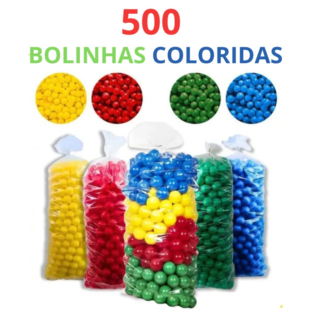 Bolinhas de Piscina Coloridas 76mm – Pacote com 500 Unidades
