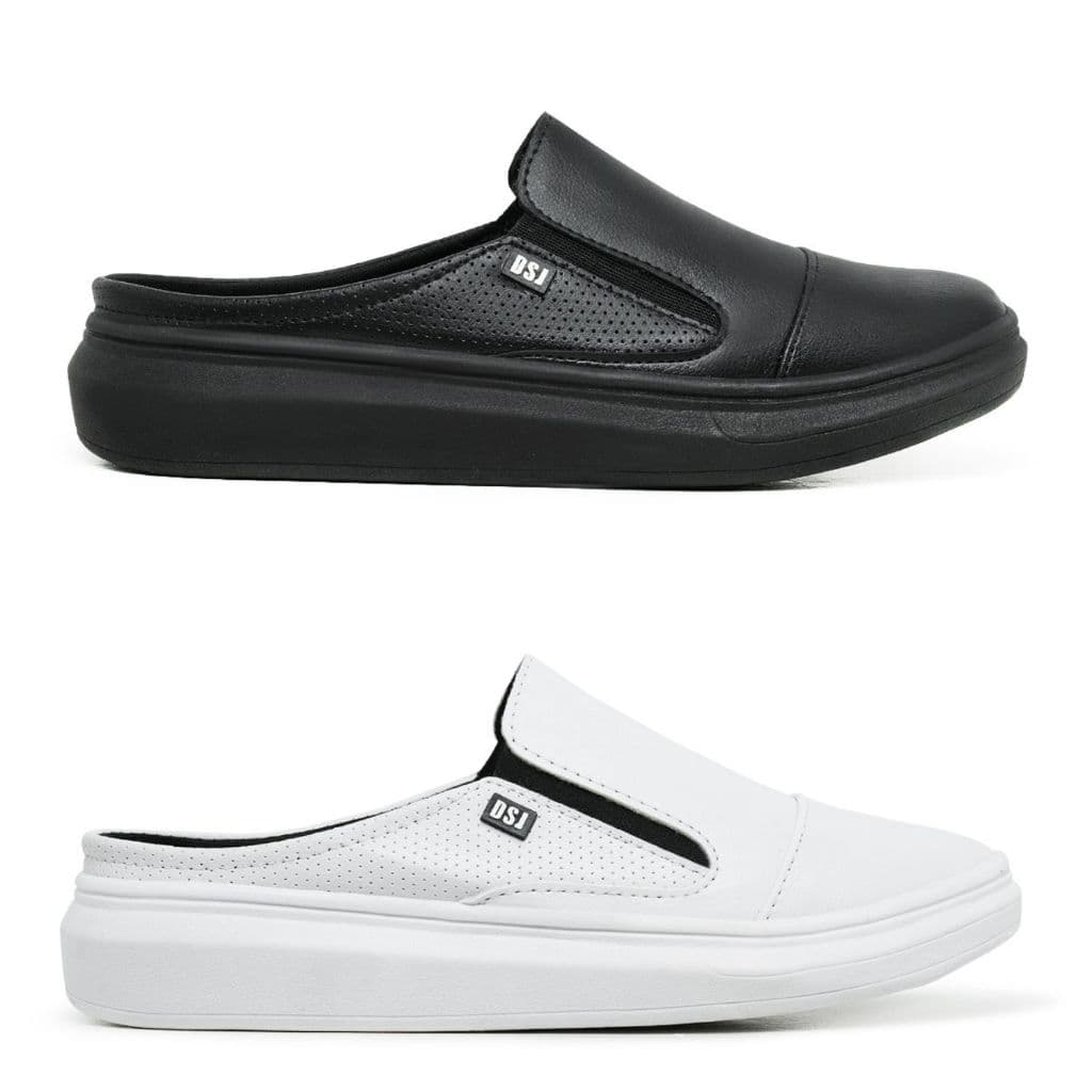 Kit 2 Par de Mule Slip On Masculino Sapato Casual Sola Alta Leve e Confortável