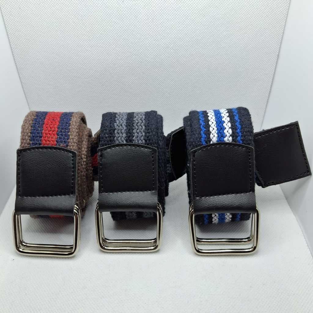 Cinto Masculino Marrom em Lona Premium Modelo Meia Argola ( Quadrada )