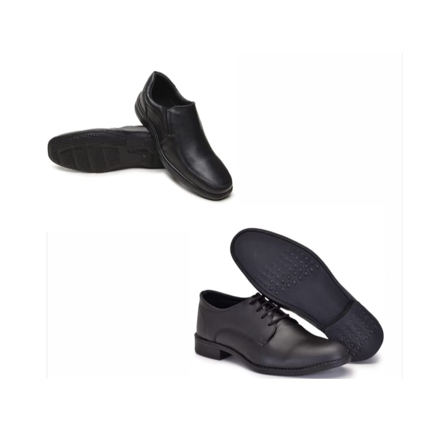 Sapato social masculino liso preto+ Sapato social masculino preto com cadarço