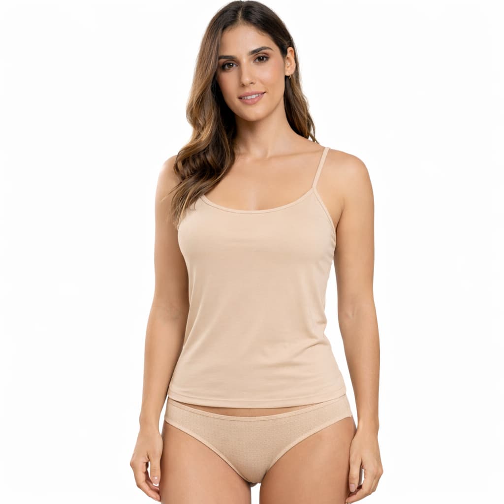 Camiseta Feminina Segunda Pele Conforto Alça Fina Camisete Casual Não Marca Regata