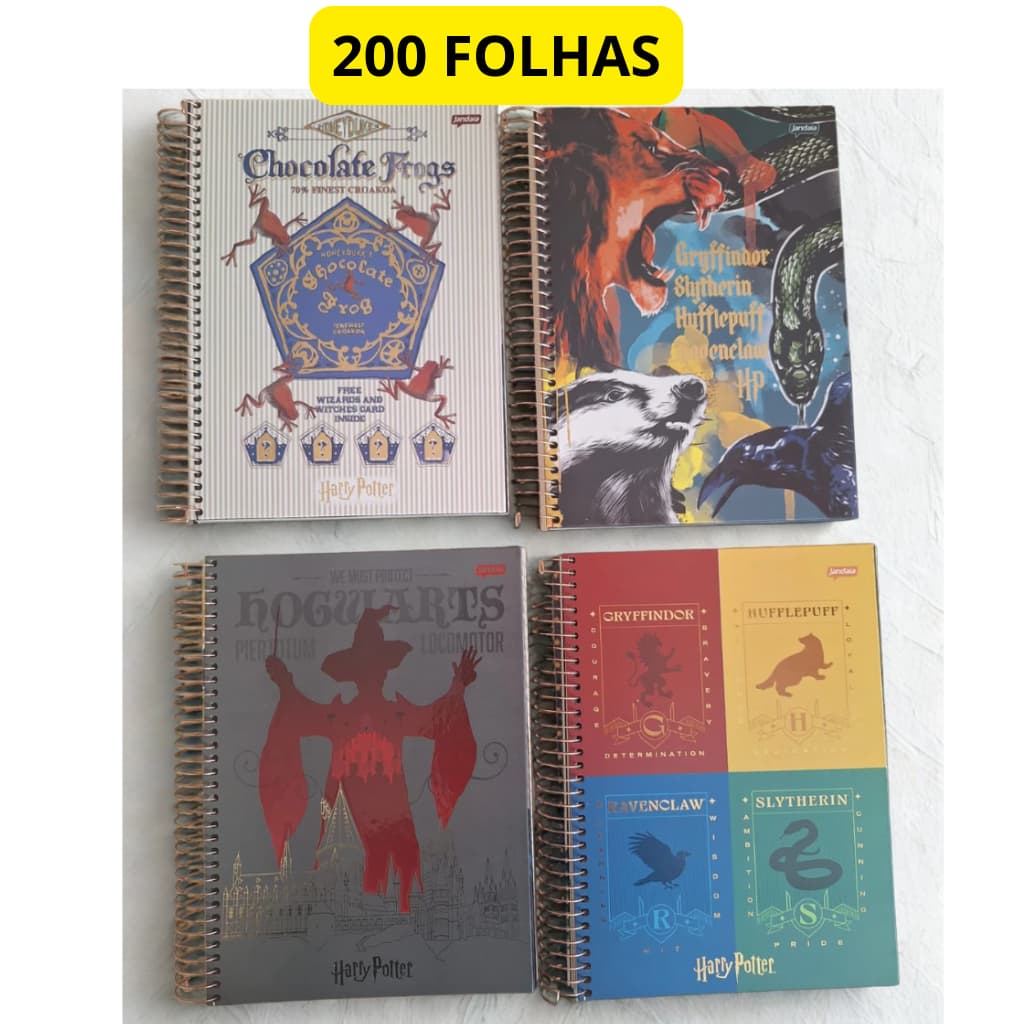CADERNO UNIVERSITÁRIO CADERNO COLEGIAL 10 MATÉRIAS HARRY POTTER - 200 FOLHAS