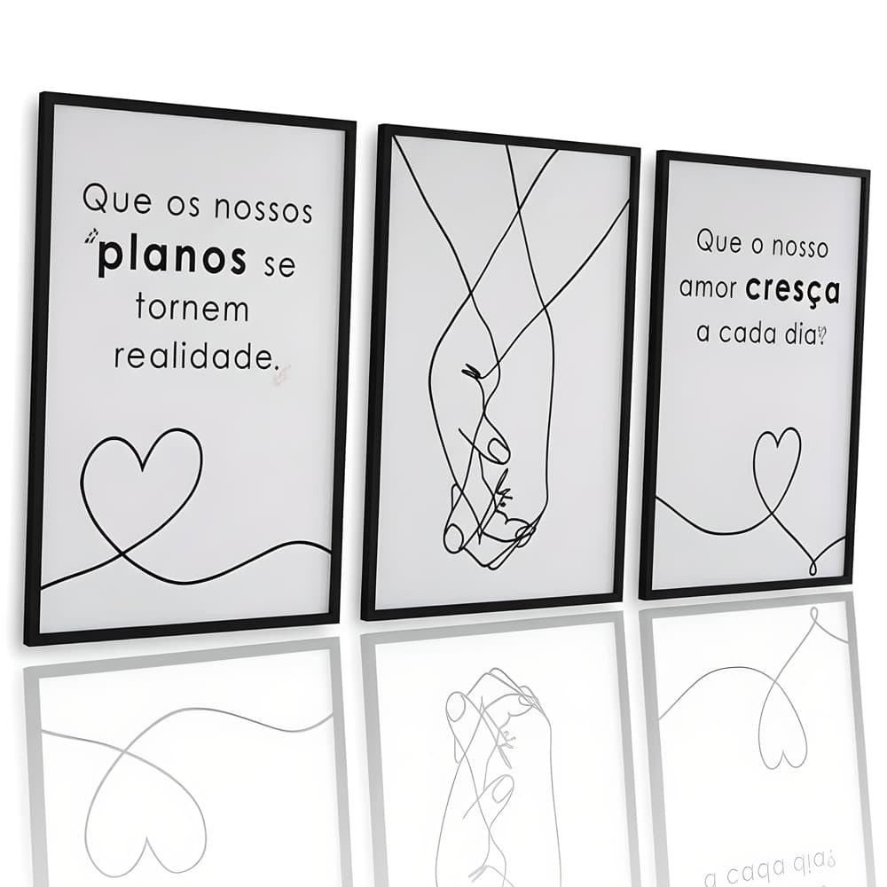 Quadros decorativos planos se tornem realidades casal que o amor cresça cada dia mais sala quarto cozinha e escritóri