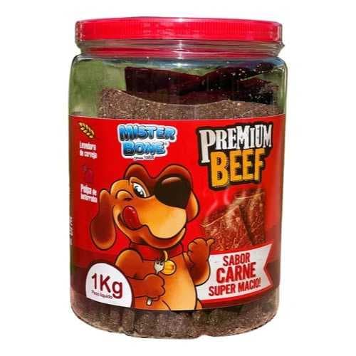 Bifinho 1kg balde Petisco Para Cachorro Cães Carne Pet Premium Mister Bone