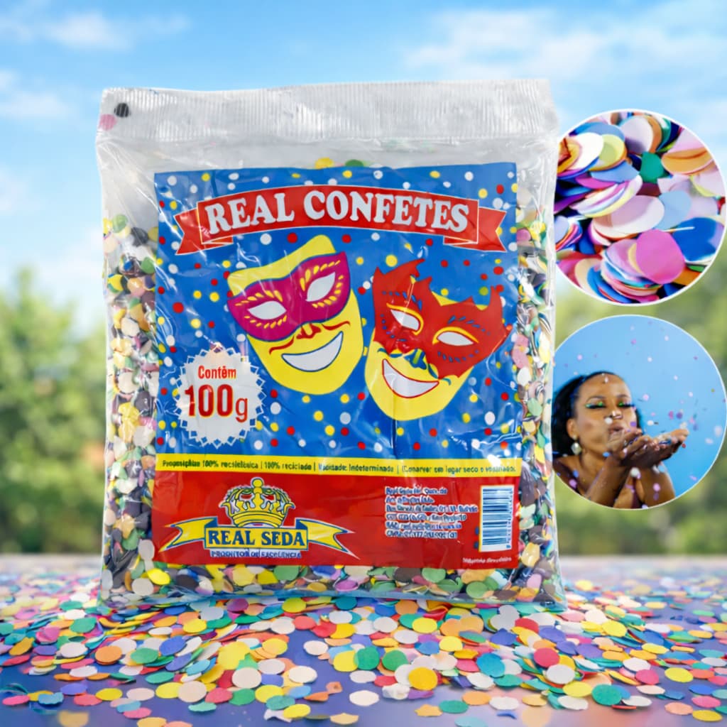 Confetes Carnaval Papel 10 Pacotes 100g Brincadeiras Festas Confetes Coloridos