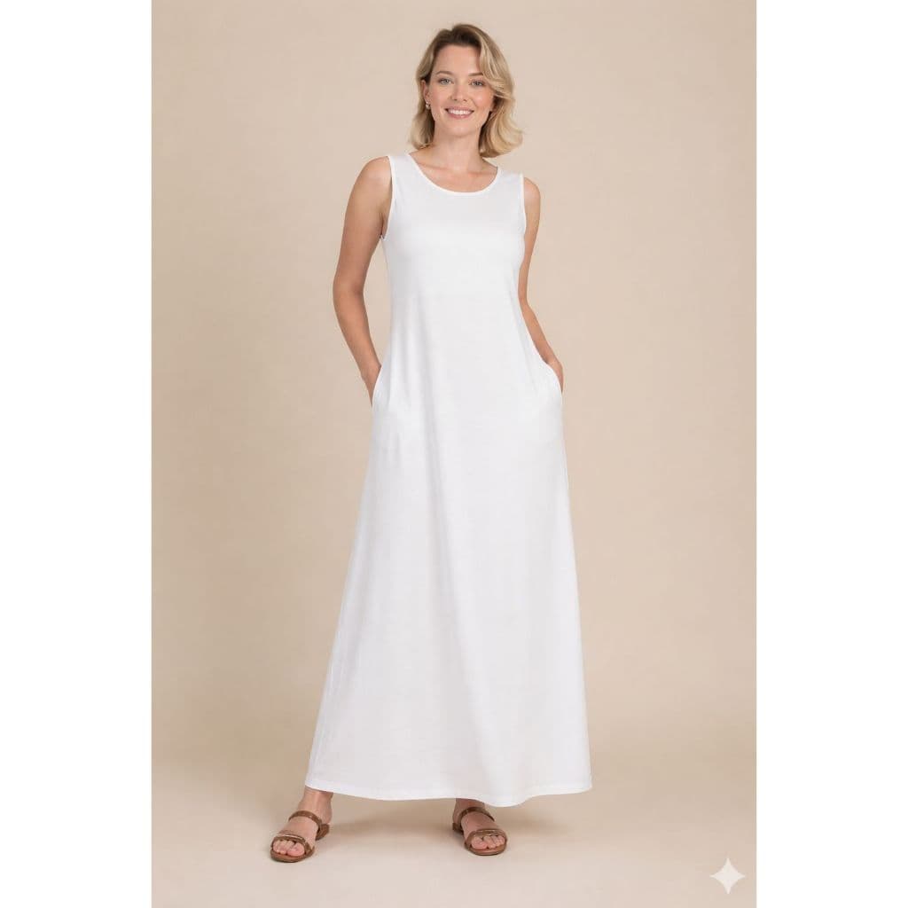 Vestido Longo Regata Estonado Verde Destroyed - Conforto e Estilo com Bolsos Funcionais