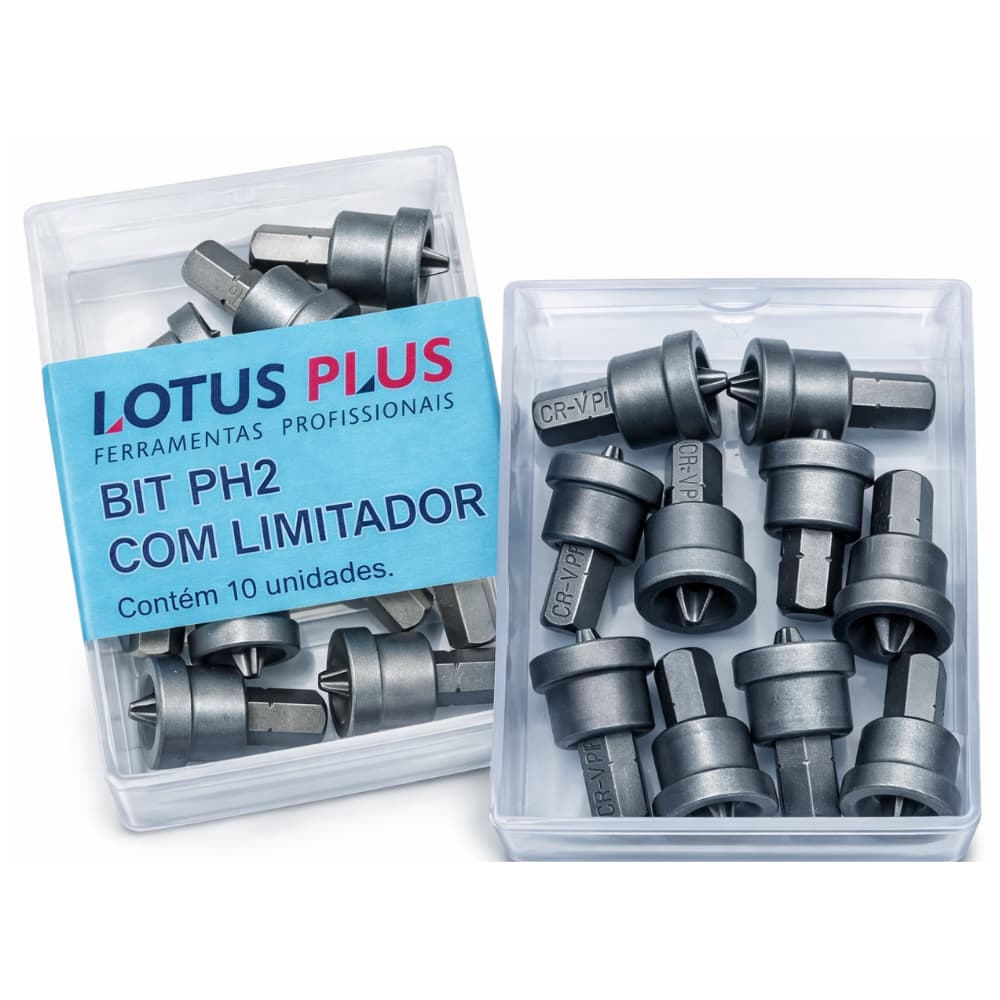 Kit 10 Bits PH2 com Limitador Drywall Lotus 3962
