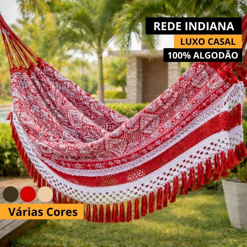 Rede Indiana Reforçada 4.5m para Caminhada e Acampamento epara sua varanda