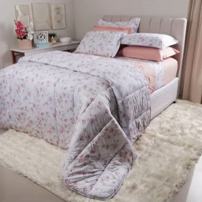 Jogo Cama Queen 4 Peças 180 Fios Sonhare Ouro Lara Rosa Desenho Do Tecido Florido