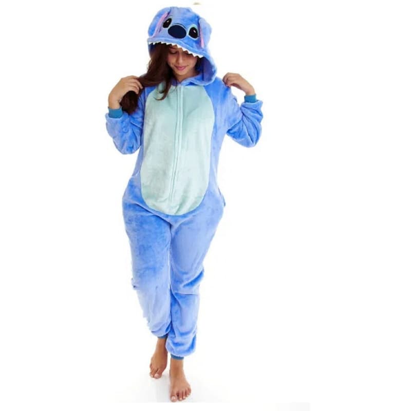 Pijama Kigurumi Lilo Stitch Adulto  Importado Macacão Unissex com Capuz A Pronta Entrega