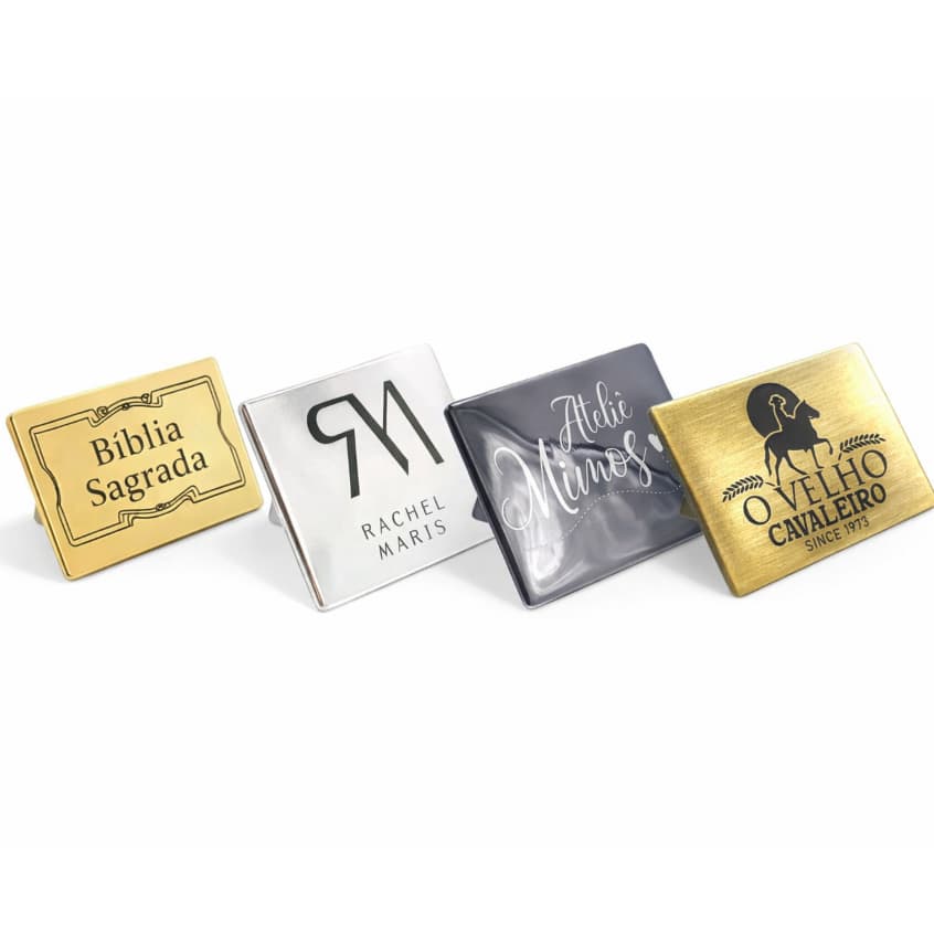 tiqueta Metálica Personalizada com Garras –  4,0x3,0 cm 1 unidade