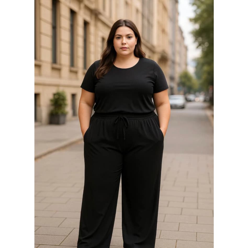 Calça Pantalona Plus Size Feminina Cintura Alta G1 G2 G3