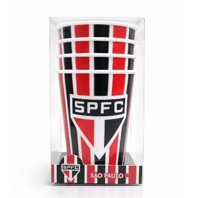 Kit Copos São Paulo FC SPFC – Conjunto com 4 Copos Oficiais – Ideal para Torcedor Tricolor