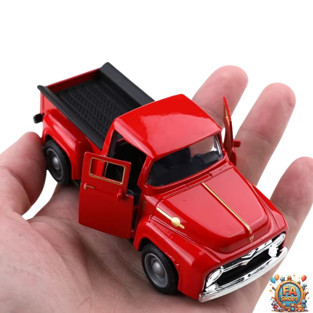 Carrinhos De Metal Caminhonete Ford F-100 1956 Miniatura 1:32 Coleção Carros Antigos Kit 12