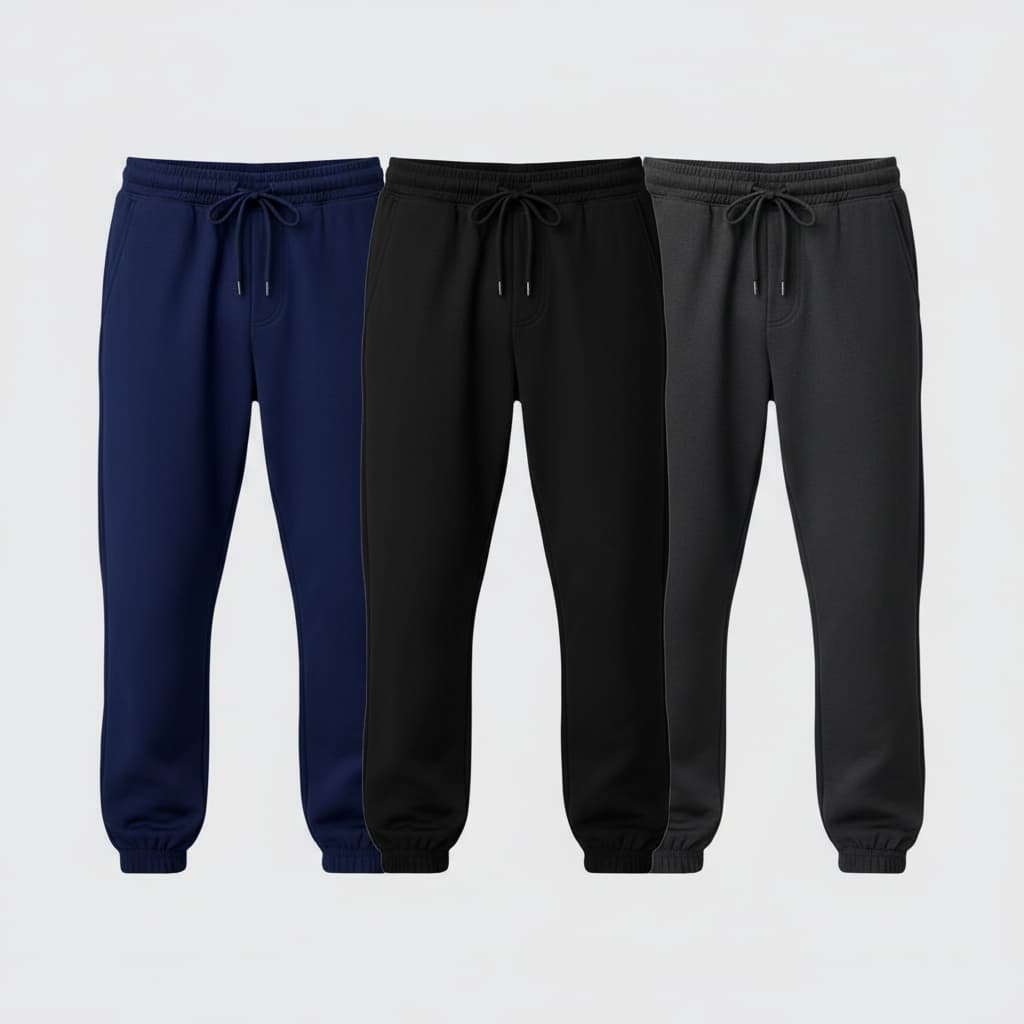 Kit 3 Calças Moletom Catraca Unissex Estilo Jogger