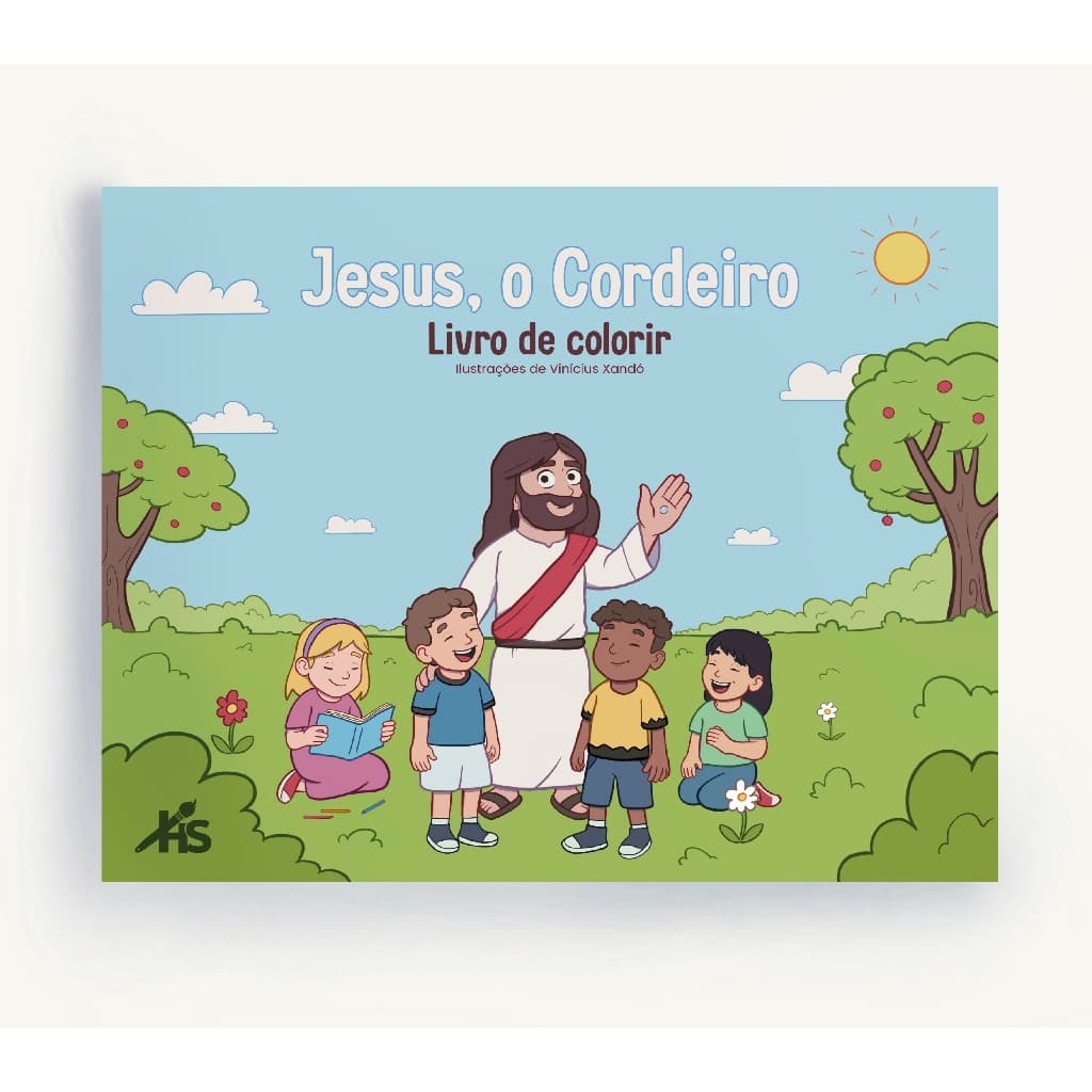Livro de Colorir Infantil Cristão Evangélico | Jesus, o Cordeiro | 32 desenhos | Holy Sketch Studio