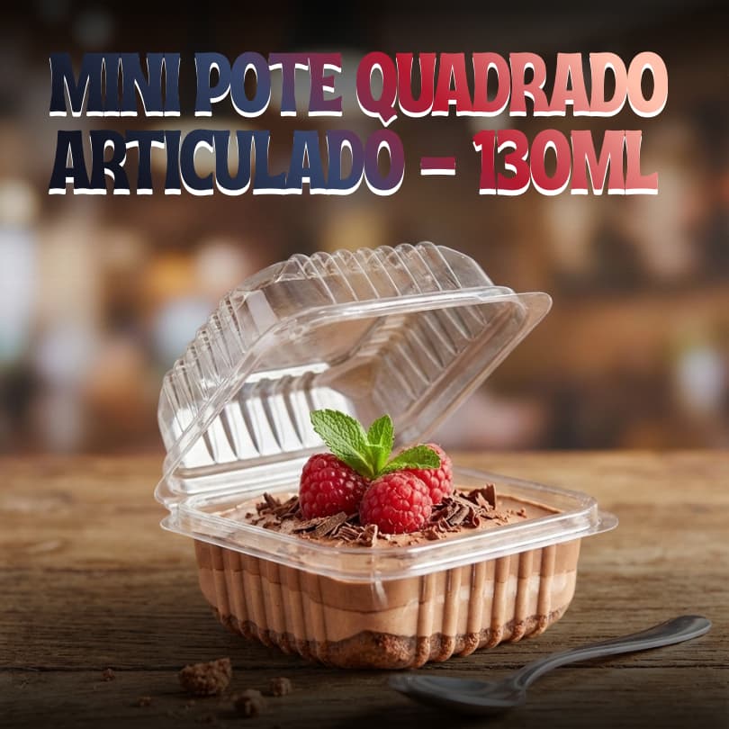 Mini pote quadrado 130ml / brigadeiro, doces