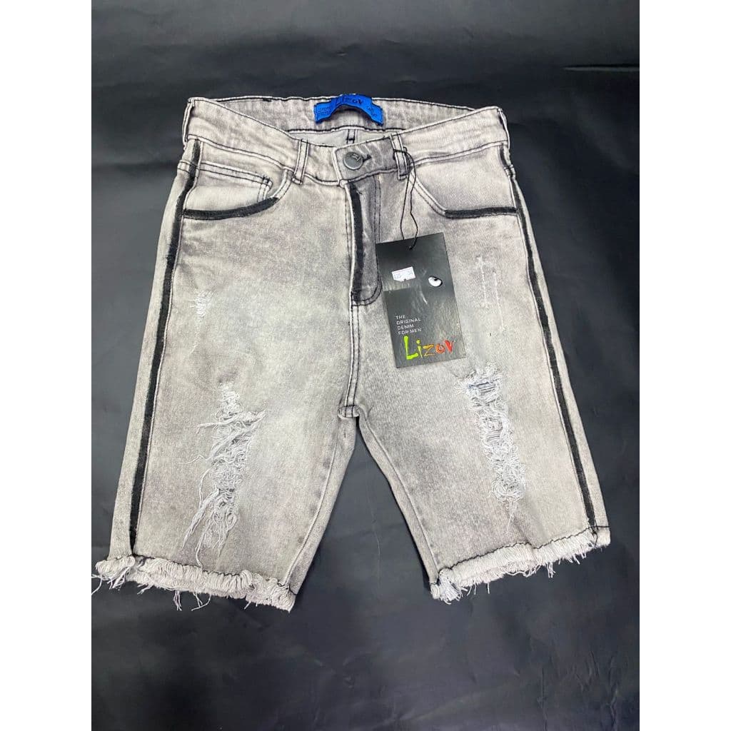 Bermuda Shorts Jeans Masculino Slim Rasgado Jogador - Linha Premium