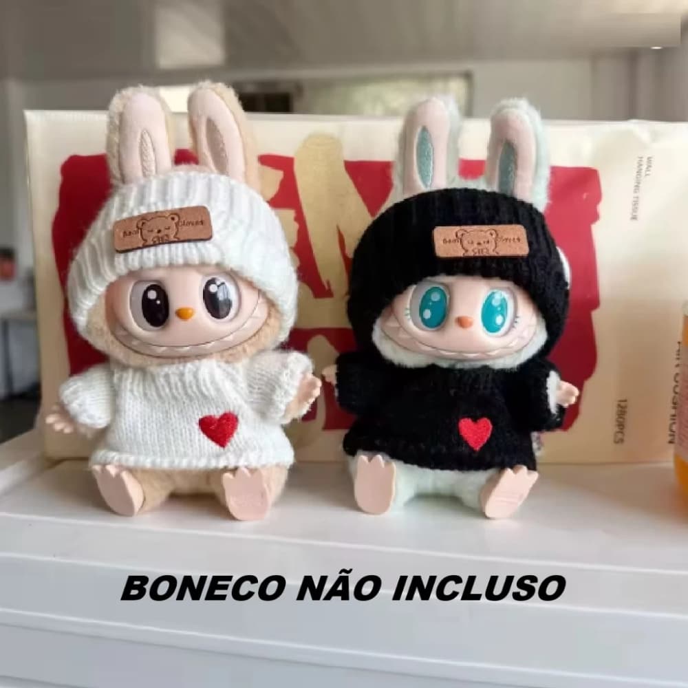 Labubu Conjunto Roupa De Boneca da Moda Estilosas Resistente 17cm Aconchegante Elegante (Sem Boneco)