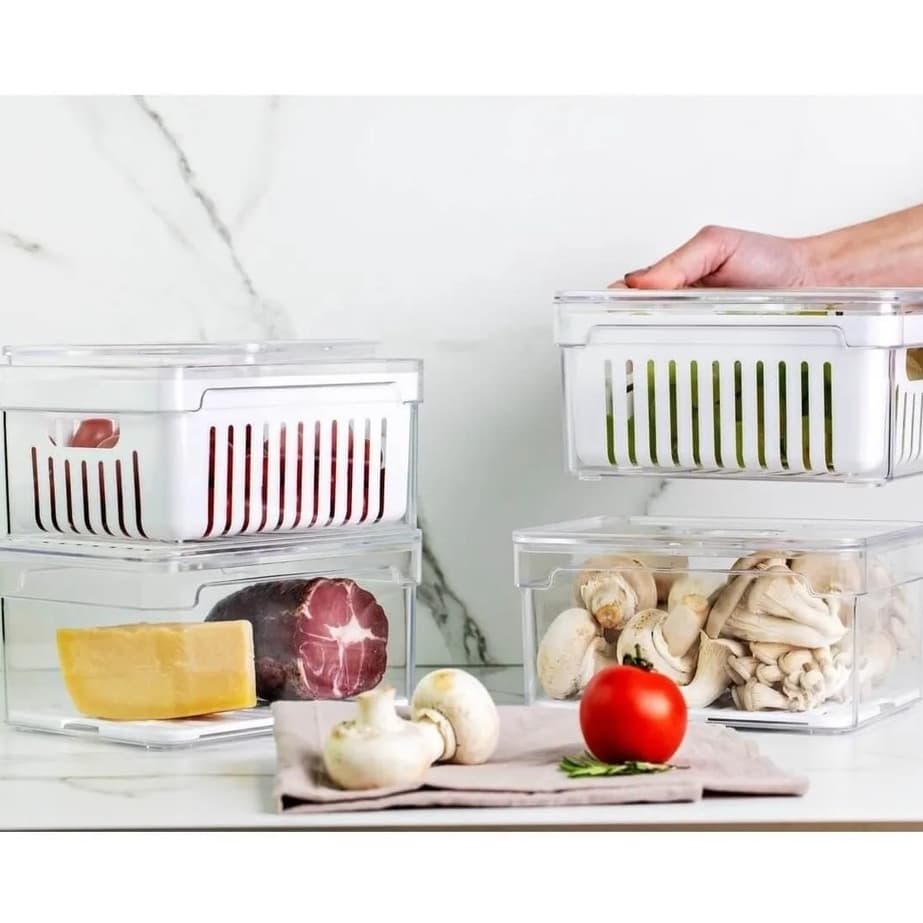 Kit C 2 Organizadores De Geladeira Cesto Organizador 2,2l Ou