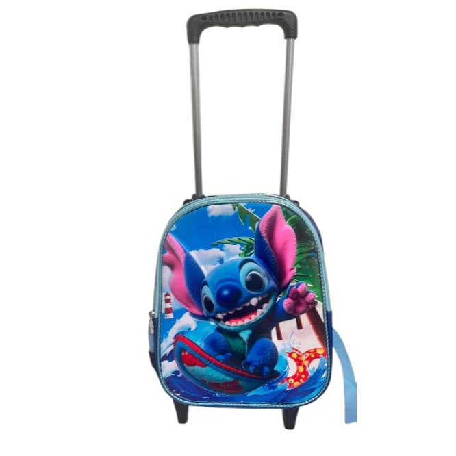 🧳✨ Mochila Infantil Stitch com Rodinhas – Escolar – Linda e Resistente