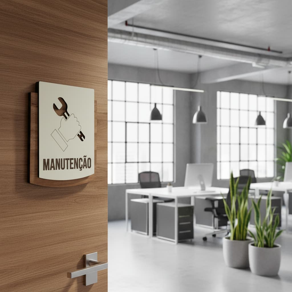 Placa de Sinalização Hidrante MDF Alto Relevo 15x13cm Para Porta