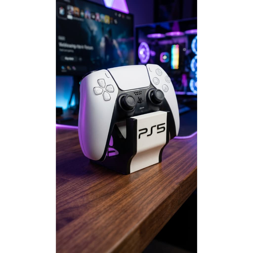 Suporte para Controle PS5 Gamer DualSense | Base Organizadora Mesa Setup Decorativo