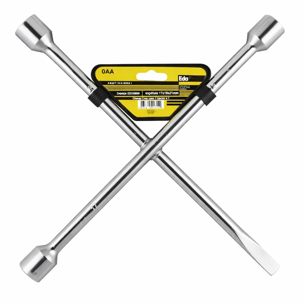 Chave de Roda Cruz Universal 3 Bocas 17x19x21mm C/ Espátula 0AA EDA